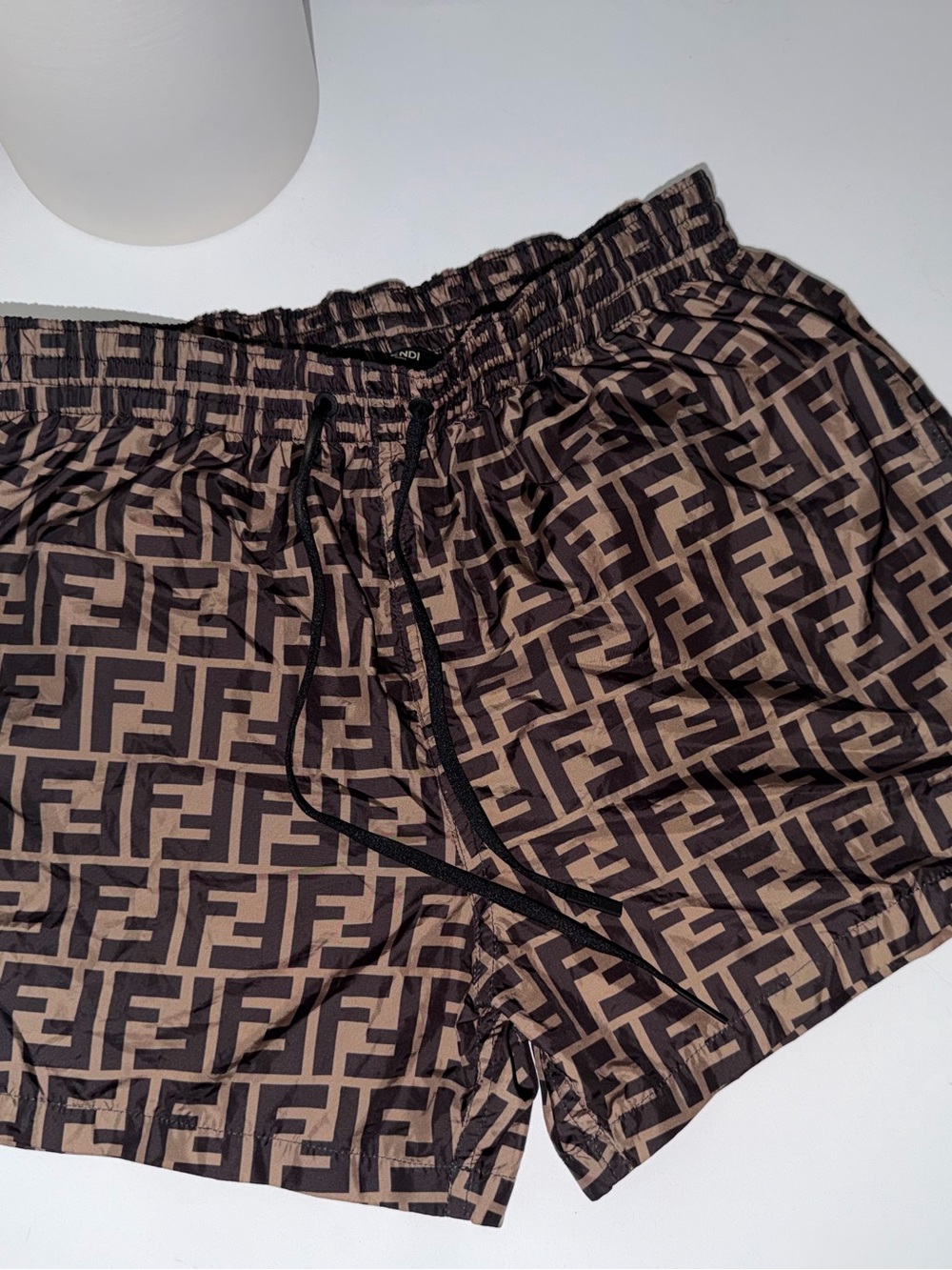 Fendi Brown and Black Monogram Athletic Shorts